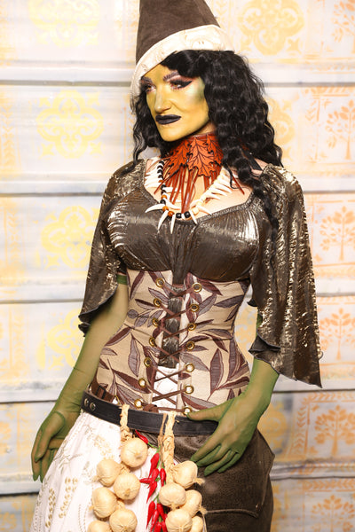 Wench Corset in Leafy Leaf - "The Onions & Ogres Collection"