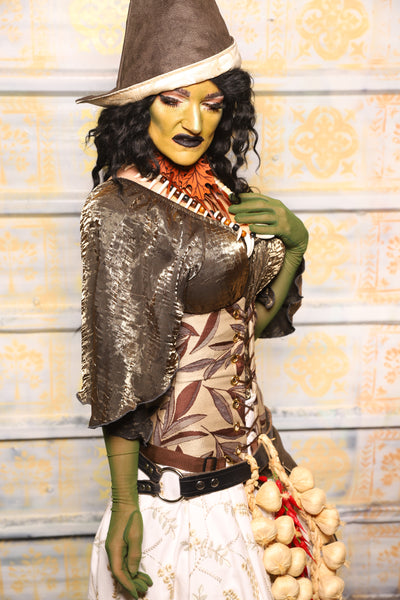 Wench Corset in Leafy Leaf - "The Onions & Ogres Collection"