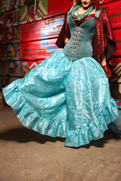 14. Flutterfall Trousers in Ice Blue Rose - The Magic Carpet Ride Collection