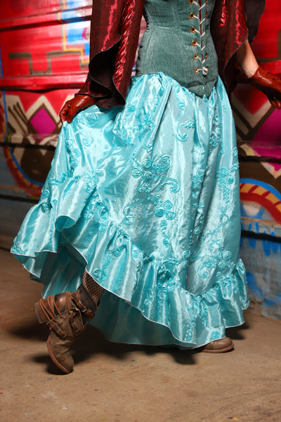 14. Flutterfall Trousers in Ice Blue Rose - The Magic Carpet Ride Collection