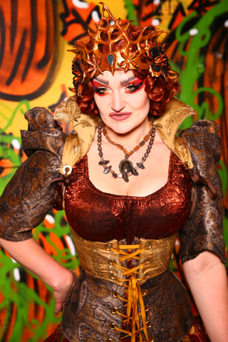 Cropped Villain Vixen in Butternut Squash Jacquard - The Ginger Snapped Collection