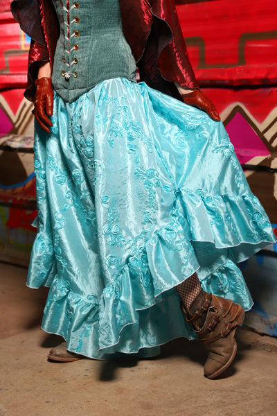 14. Flutterfall Trousers in Ice Blue Rose - The Magic Carpet Ride Collection