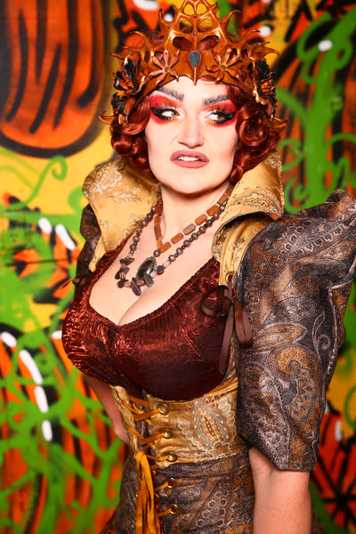 Cropped Villain Vixen in Butternut Squash Jacquard - The Ginger Snapped Collection
