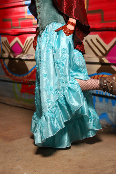 14. Flutterfall Trousers in Ice Blue Rose - The Magic Carpet Ride Collection