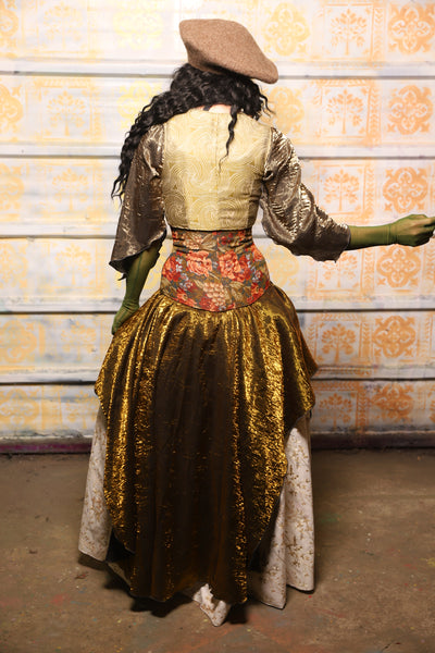 Crescent Skirt in Bronze Crushed Iridescent Shimmer - "The Onions & Ogres Collection"
