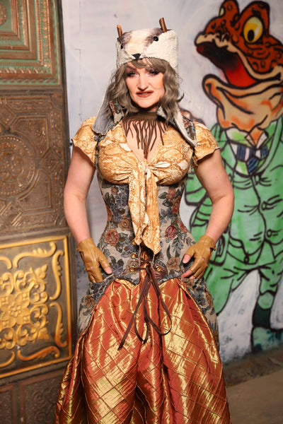 Vixen Corset w/ Tails & Pockets in Ambrosial Floral - The Forest Fables Collection