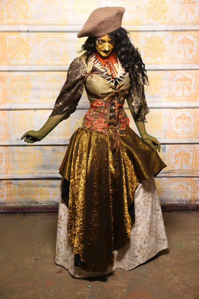 Crescent Skirt in Bronze Crushed Iridescent Shimmer - "The Onions & Ogres Collection"