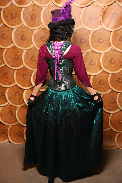 28. Tulip Skirt in Emerald Crushed Shimmer - The Darling Starling Collection