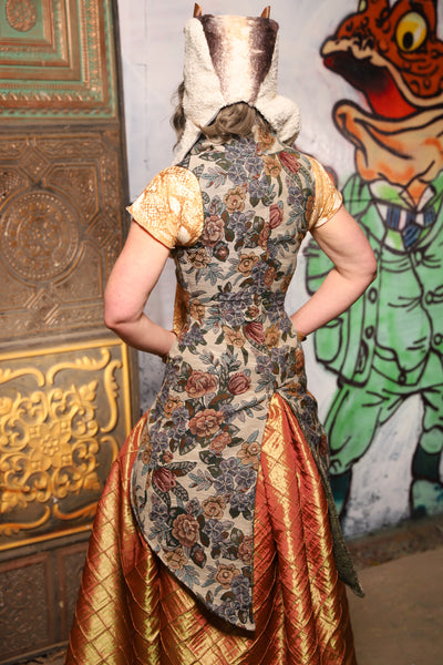 Vixen Corset w/ Tails & Pockets in Ambrosial Floral - The Forest Fables Collection