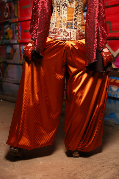 16. Harem Pants in Bonfire Satin - The Magic Carpet Ride Collection