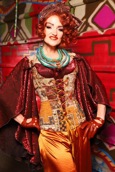 20. Marie Overbust Corset in Amber Tapestry - The Magic Carpet Ride Collection