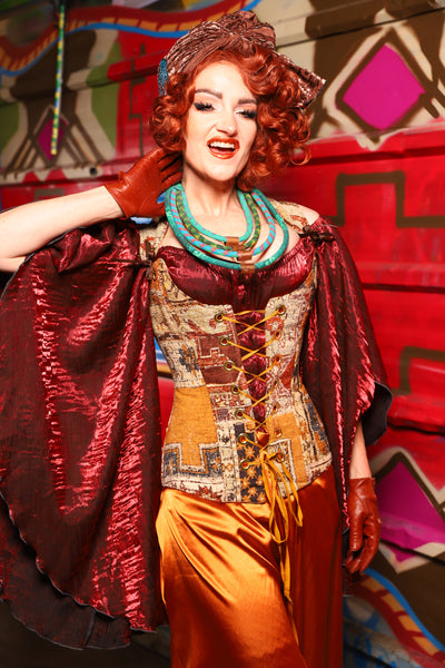 20. Marie Overbust Corset in Amber Tapestry - The Magic Carpet Ride Collection