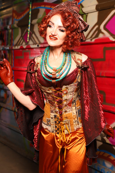 20. Marie Overbust Corset in Amber Tapestry - The Magic Carpet Ride Collection