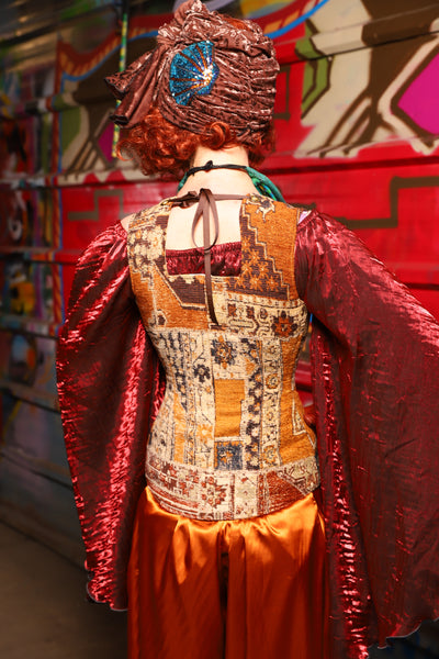 20. Marie Overbust Corset in Amber Tapestry - The Magic Carpet Ride Collection