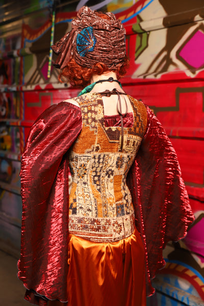 20. Marie Overbust Corset in Amber Tapestry - The Magic Carpet Ride Collection