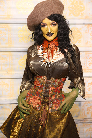 Petite Wench Corset in Peach Peony - "The Onions & Ogres Collection"
