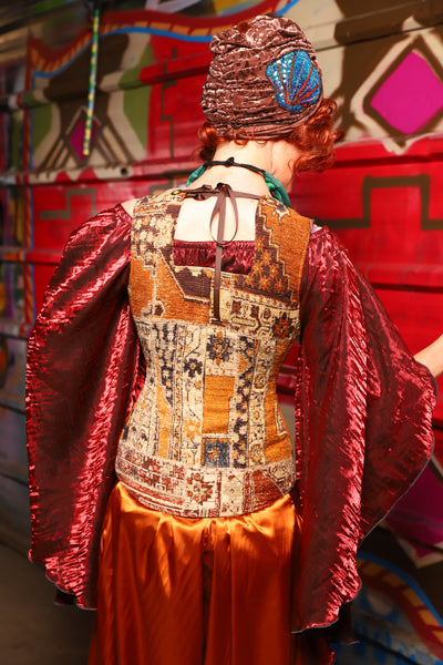 20. Marie Overbust Corset in Amber Tapestry - The Magic Carpet Ride Collection