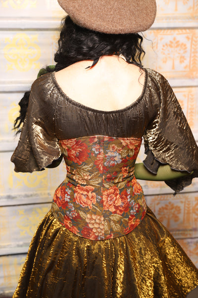 Petite Wench Corset in Peach Peony - "The Onions & Ogres Collection"