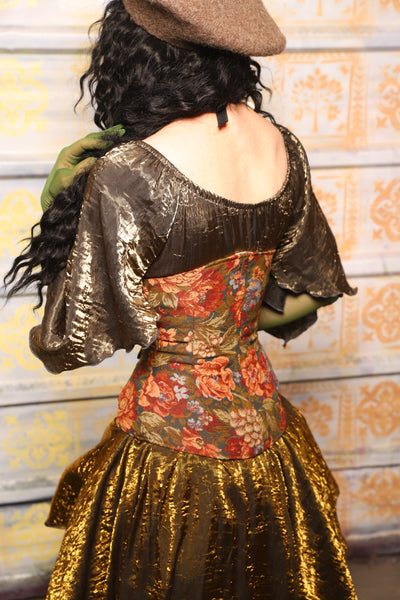 Petite Wench Corset in Peach Peony - "The Onions & Ogres Collection"
