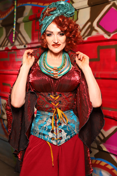 08. Cropped Vixen w/collar in Phoenix Feather Upholstery - The Magic Carpet Ride Collection