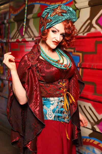 08. Cropped Vixen w/collar in Phoenix Feather Upholstery - The Magic Carpet Ride Collection