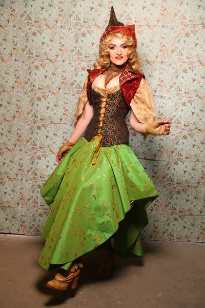 11. Crescent Skirt in Green Golden Leaves - March of the Ides Collection