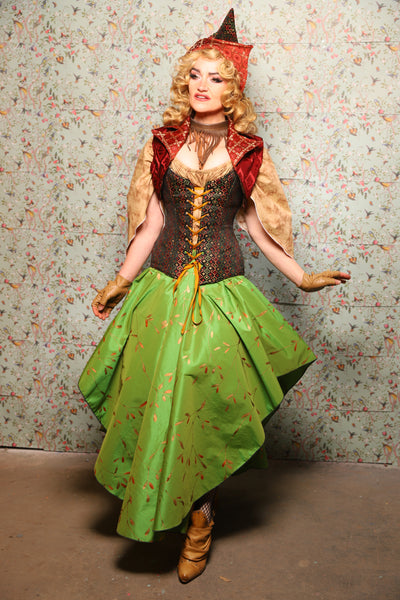 11. Crescent Skirt in Green Golden Leaves - March of the Ides Collection