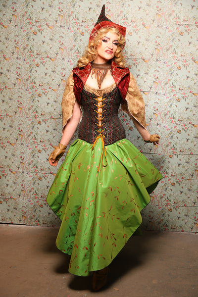 11. Crescent Skirt in Green Golden Leaves - March of the Ides Collection