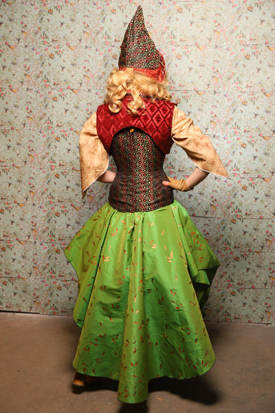 11. Crescent Skirt in Green Golden Leaves - March of the Ides Collection