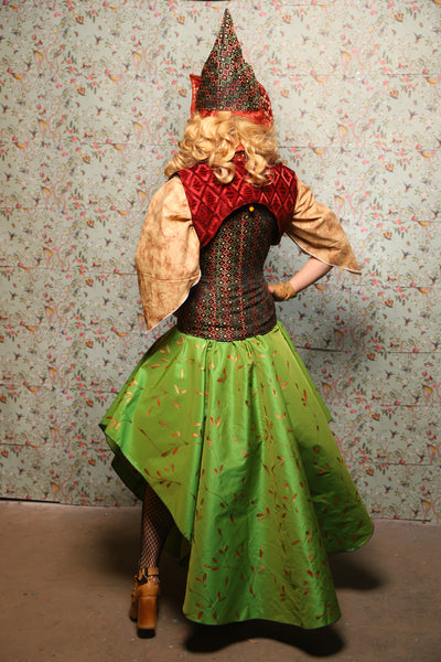 11. Crescent Skirt in Green Golden Leaves - March of the Ides Collection