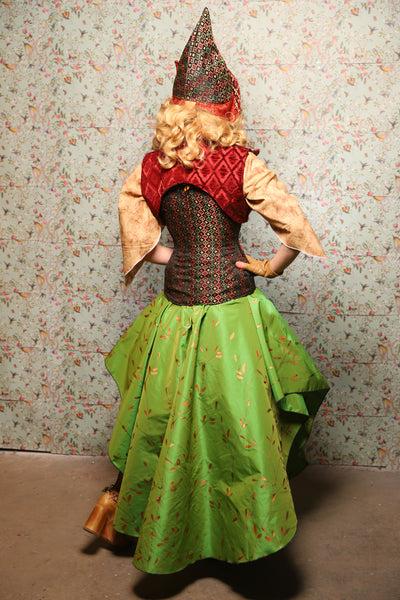 11. Crescent Skirt in Green Golden Leaves - March of the Ides Collection