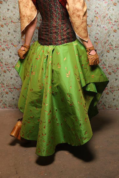 11. Crescent Skirt in Green Golden Leaves - March of the Ides Collection