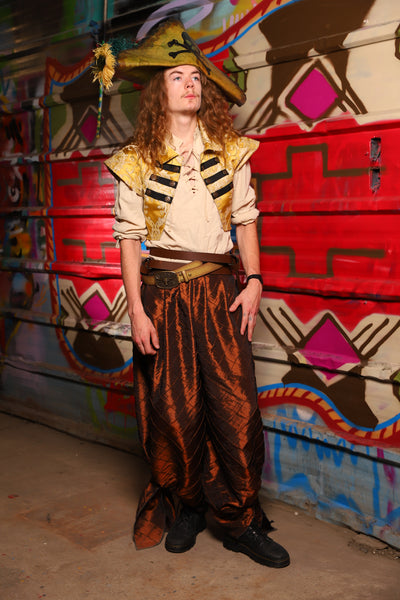 Pirate Tie Pants in Brown Pintuck Taffeta - Day 12 of "Celebrating 22 Years  of Damsel"
