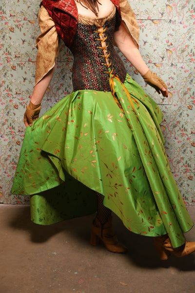 11. Crescent Skirt in Green Golden Leaves - March of the Ides Collection