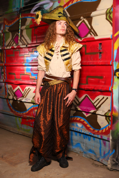 Pirate Tie Pants in Brown Pintuck Taffeta - Day 12 of "Celebrating 22 Years  of Damsel"
