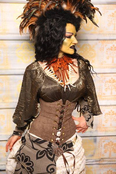 Wench Corset in Brown Heather - "The Onions & Ogres Collection"