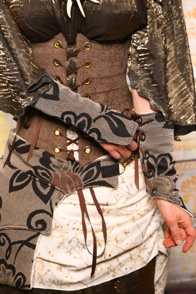 Set of Arm Bracers in Ink Floral - "The Onions & Ogres Collection"