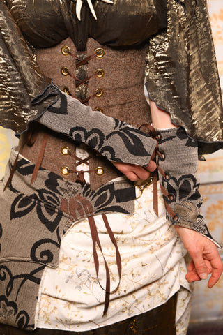 Set of Arm Bracers in Ink Floral - "The Onions & Ogres Collection"