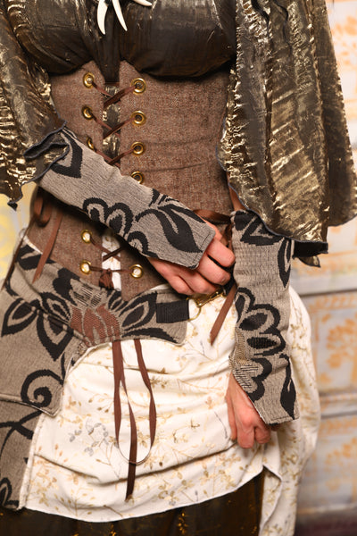 Set of Arm Bracers in Ink Floral - "The Onions & Ogres Collection"