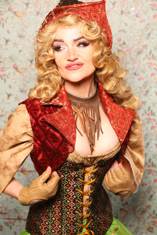 13. Lapel Vest in Crimson Diamond Upholstery - March of the Ides Collection