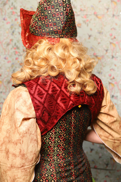 Lapel Vest in Crimson Diamond Upholstery - March of the Ides Collection