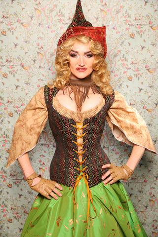 31. Damsel Corset in Troubadour Jacquard - March of the Ides Collection