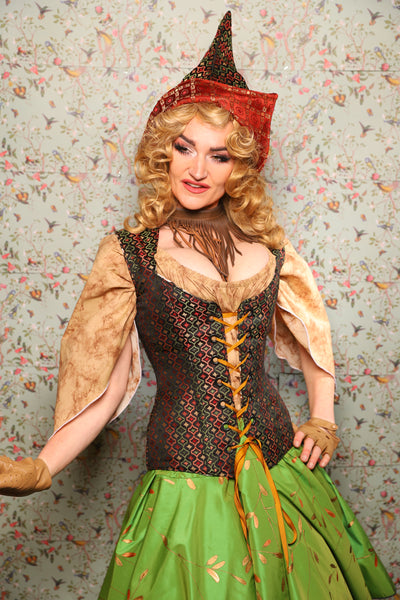 31. Damsel Corset in Troubadour Jacquard - March of the Ides Collection