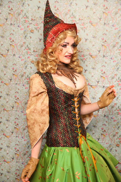 31. Damsel Corset in Troubadour Jacquard - March of the Ides Collection