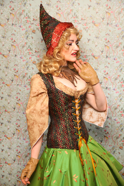 31. Damsel Corset in Troubadour Jacquard - March of the Ides Collection