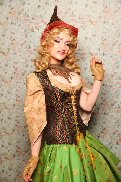 31. Damsel Corset in Troubadour Jacquard - March of the Ides Collection