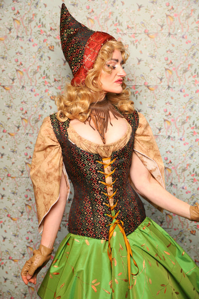 31. Damsel Corset in Troubadour Jacquard - March of the Ides Collection