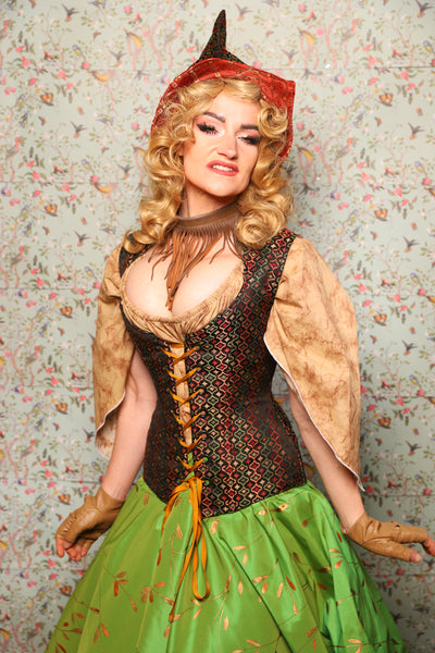 31. Damsel Corset in Troubadour Jacquard - March of the Ides Collection