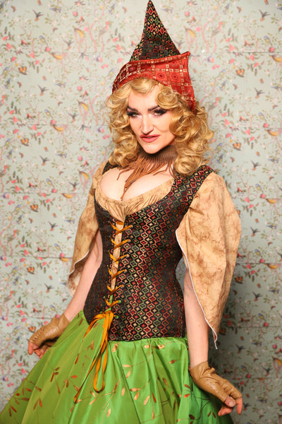 31. Damsel Corset in Troubadour Jacquard - March of the Ides Collection