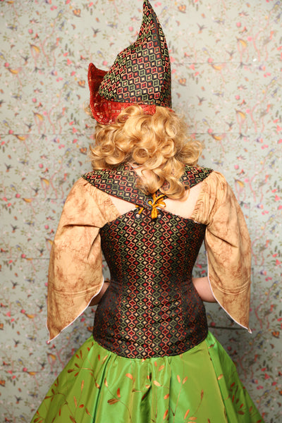 31. Damsel Corset in Troubadour Jacquard - March of the Ides Collection